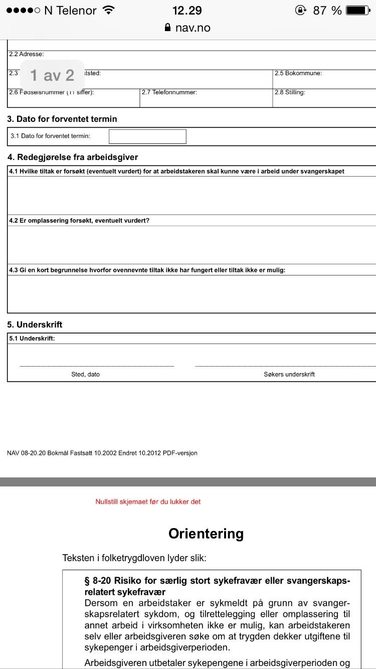 Litt Hjelp Til Navskjema Ifm Sykemelding I Svangerskap Skravle Foreldreforum